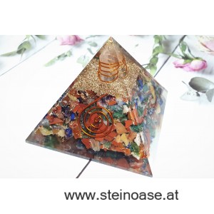Orgonit Pyramide: Chakra & Herkimer Diamant & Spirale